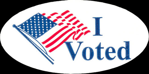 Image of "I Voted" sticker from Creative Commons