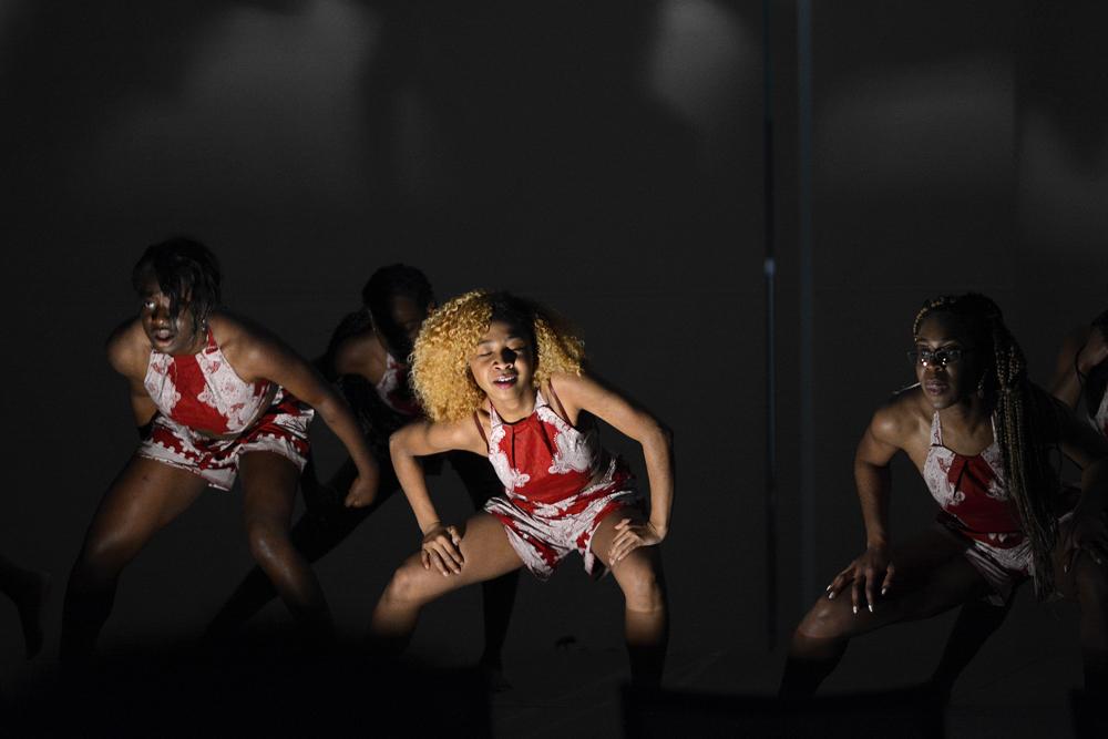 Members of Botewa Dance Team entertain the crowd at the Respect Your Roots event on Sunday, Feb. 10, 2019 at Duke Energy Hall in Hunt Library. (KairasWilliams/Nubian Message)