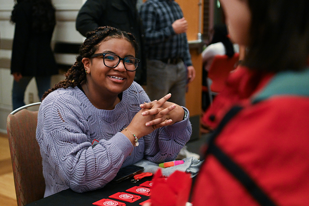 Vaness Dixon, a third-year studying history and political science, talks about the student government at the Multicultural Showcase at Talley Student Union on Friday, Jan. 17, 2025. The Student Government Multicultural Showcase was an event that celebrated the diversity of cultures present in the student body.