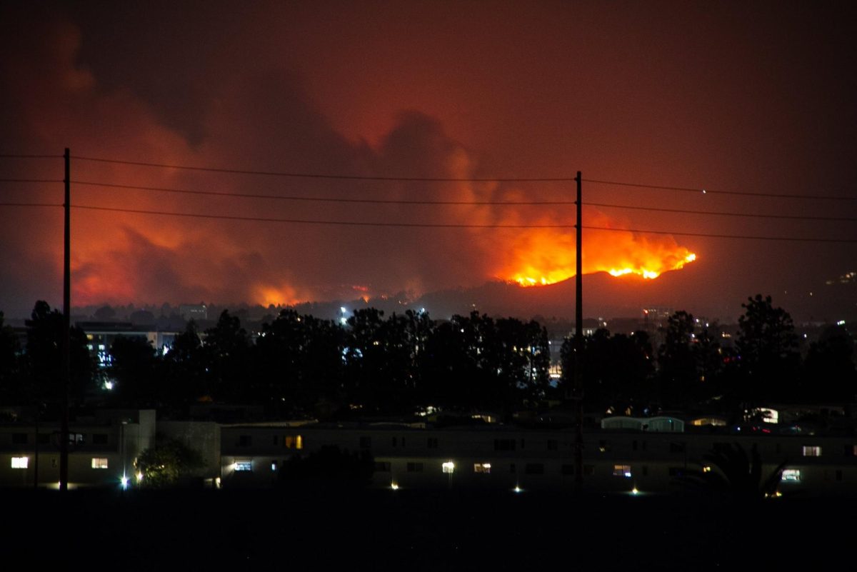 Photo of fire and smoke from The 2025 Palisades Fire in California spewing into the sky from Creative Commons