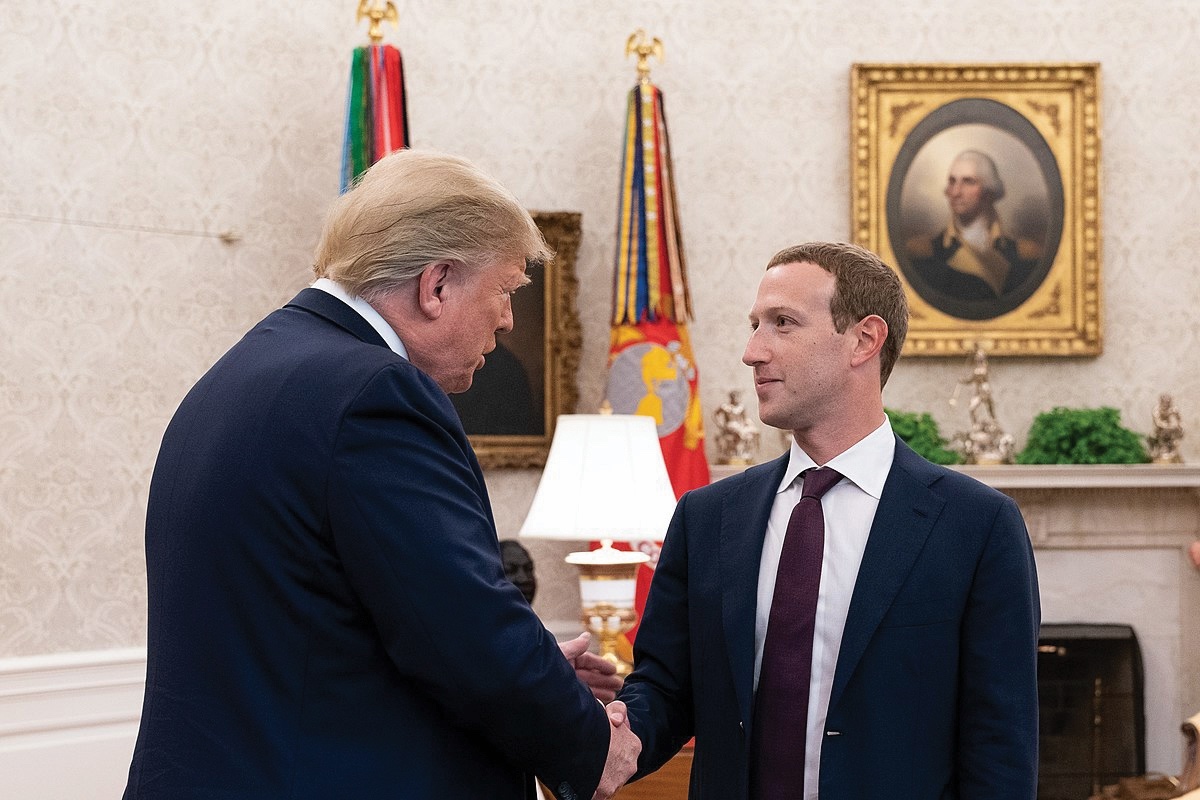 Photo of President Donald Trump welcoming Meta CEO Mark Zuckerberg Thursday, Sept. 19, 2019, to the Oval Office of the White House from Creative Commons