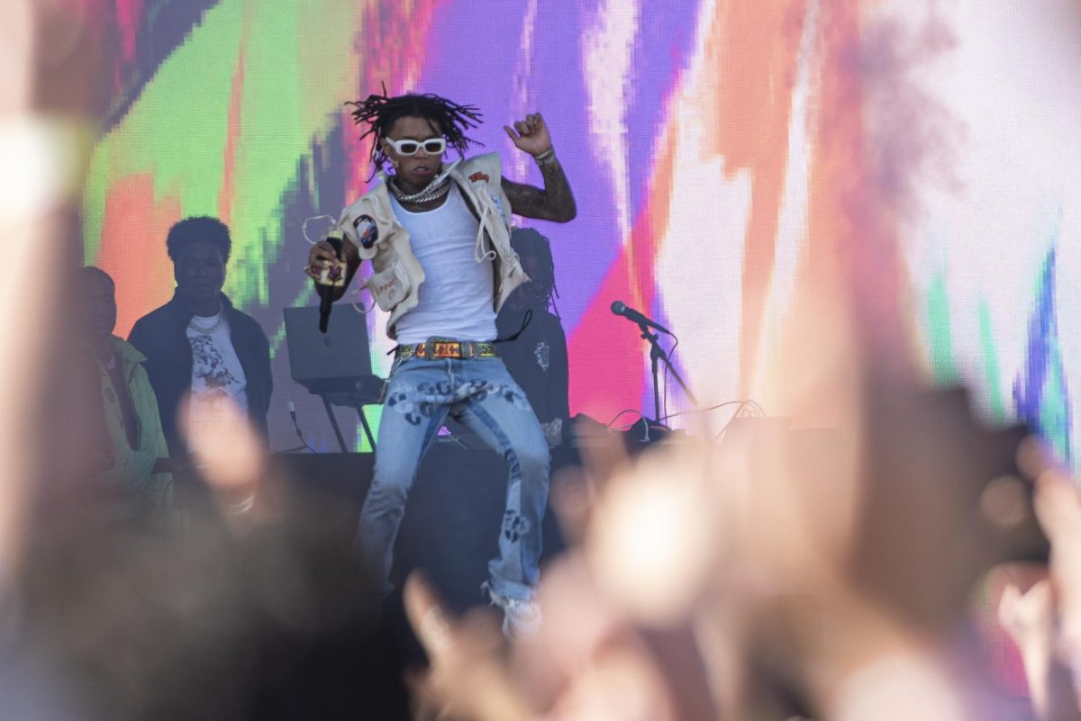 Swae Lee, one-half of Rae Sremmurd, performs on the second day of Dreamville Fest in Dorothea Dix Park on Sunday, April 7, 2024.