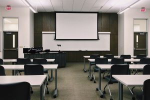 Image of empty classroom from Creative Commons