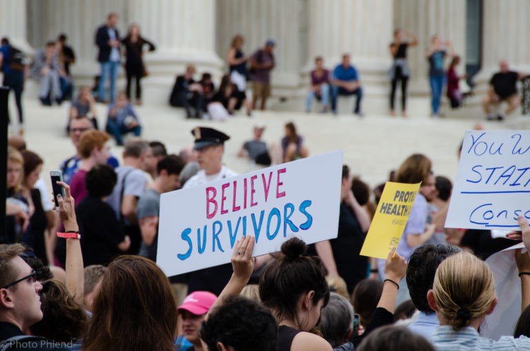A "Take Back the Night" protest