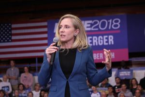 Current governor of Virginia, Abigail Spanberger, speaking at an event in 2018.